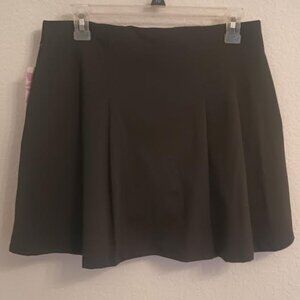 EBB & FLOW ACTIVE WOMEN'S SKORT BLACK PLEATS TENNIS GOLF # 1726MM SIZE LARGE NWT
